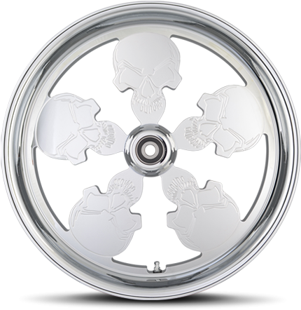 Skull Chrome Wheel - Platinum (850x850), Png Download