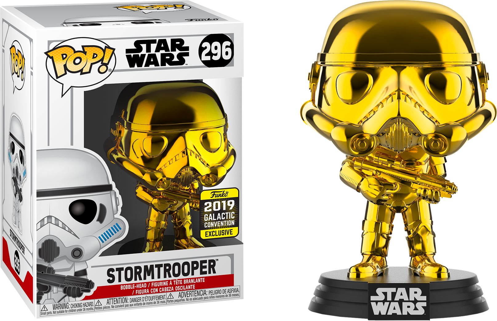 Star Wars Celebration Stormtrooper Gold Chrome Funko - Star Wars Celebration 2019 Funko Pop (1615x1045), Png Download