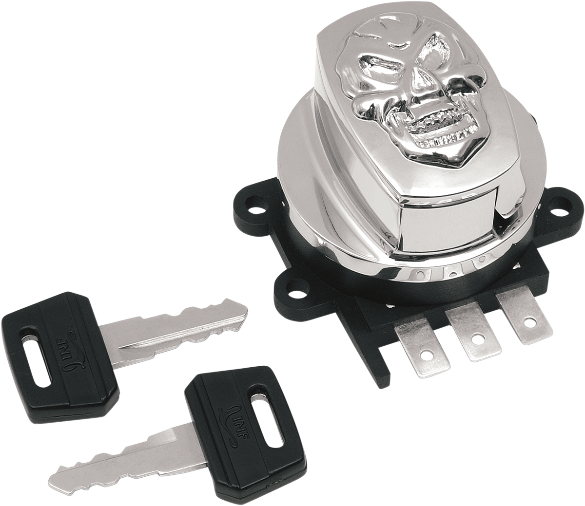 Skull Chrome Oem Replacement Ignition Key Switch 93-02 - Softail (1200x1039), Png Download