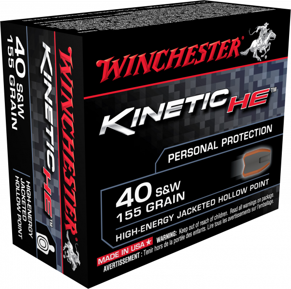 Winchester Ammo He40jhp Kinetic High Energy 40 Smith - Hollow Point Winchester 9mm Ammo (600x597), Png Download