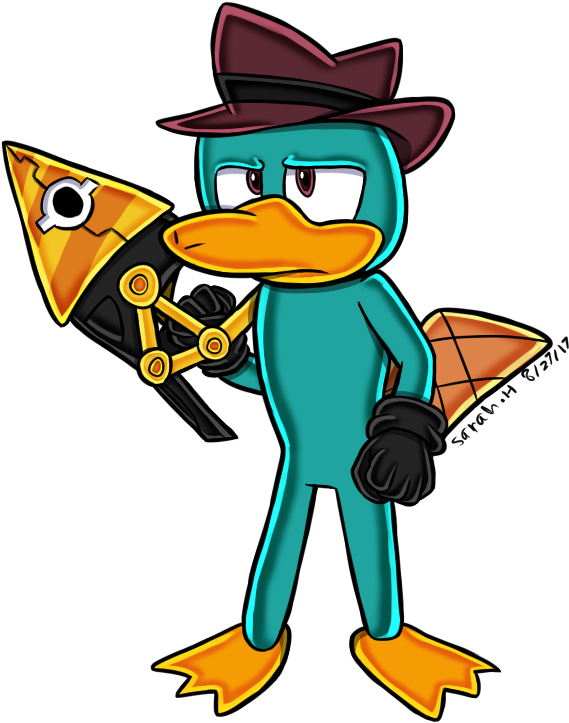 Drew Sonic Style Agent P Because Of That One Post From - Sonic And Phineas And Ferb (637x767), Png Download