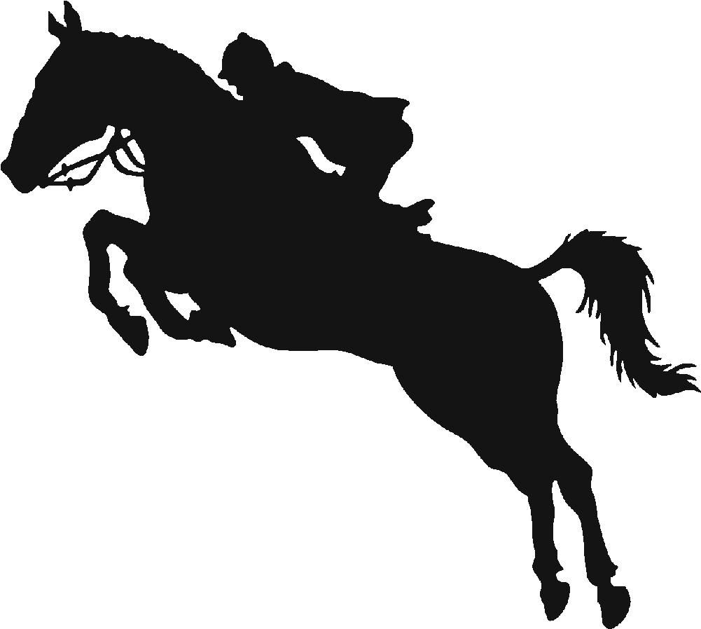 Horse Jumping Silhouette - Horse Jumping Sticker (1000x1000), Png Download