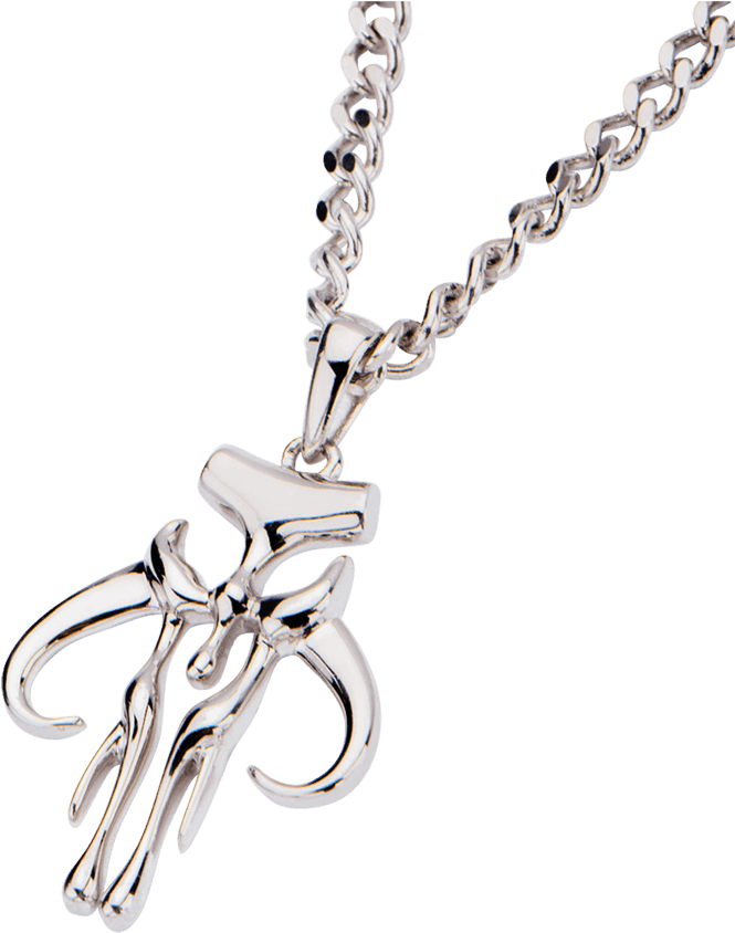 Mens Sterling Silver Mandalorian Necklace So 1170 From - Locket (850x850), Png Download