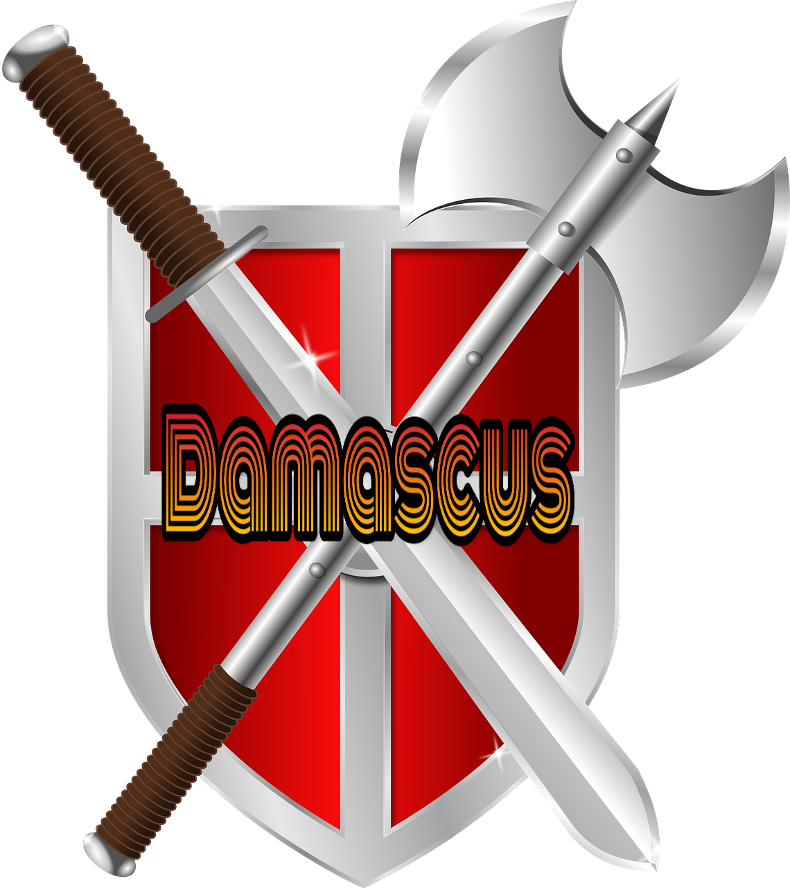 Damascus - Sword And Shield Transparent (1140x1280), Png Download