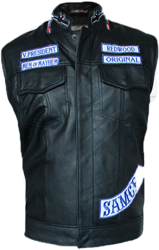 Charlie Hunnam Sons Of Anarchy Leather Vest - Vest (570x739), Png Download