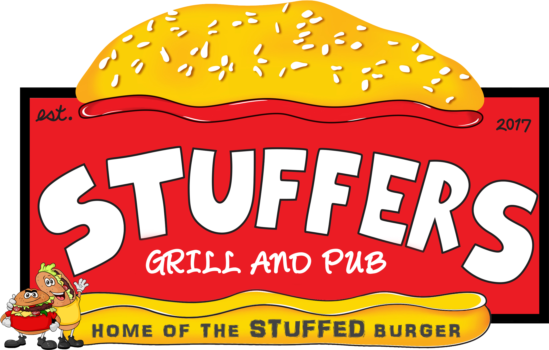 Stuffer Grill Pub Home Of The Stuffed Burgers Burger (2404x1478), Png Download