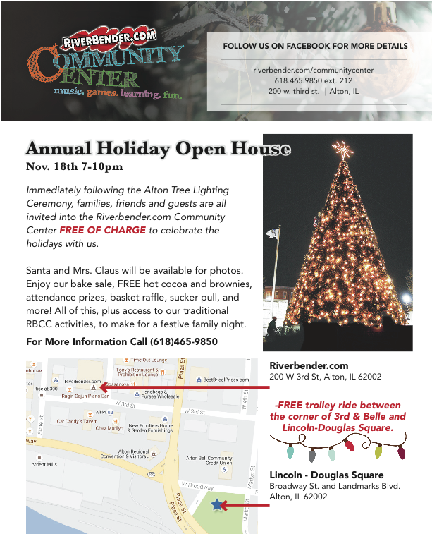 Free Trolley Ride Between The Corner Of 3rd And Belle - Christmas Tree (612x792), Png Download