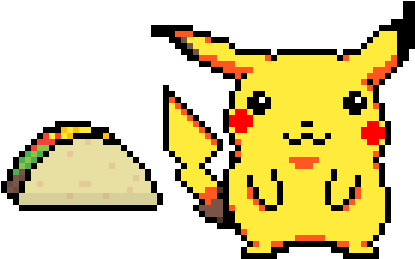 Someones Been Eating Too Many Tacos - Pikachu Pixel Art (600x600), Png Download