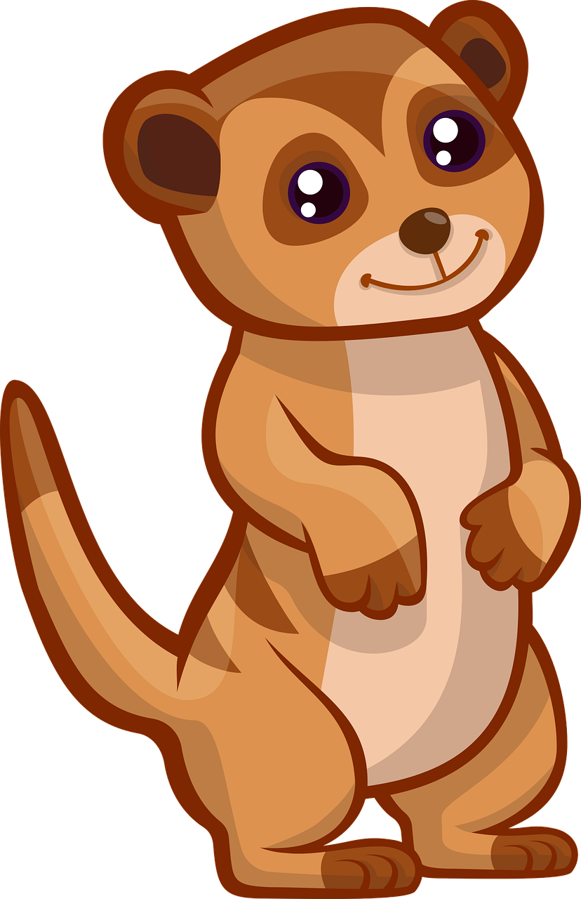 Meerkat Cute Animal - Meerkat Cartoon (828x1280), Png Download