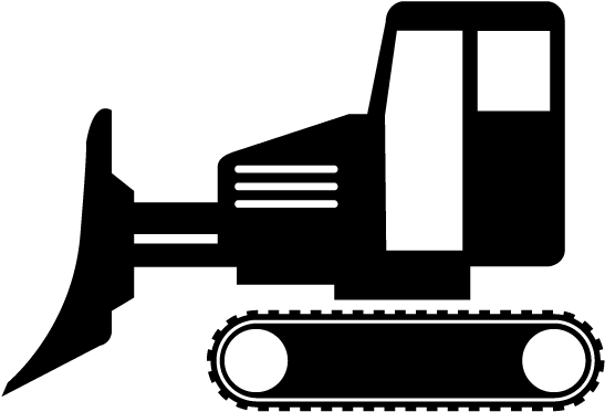 Bulldozer Clipart Simple (640x640), Png Download