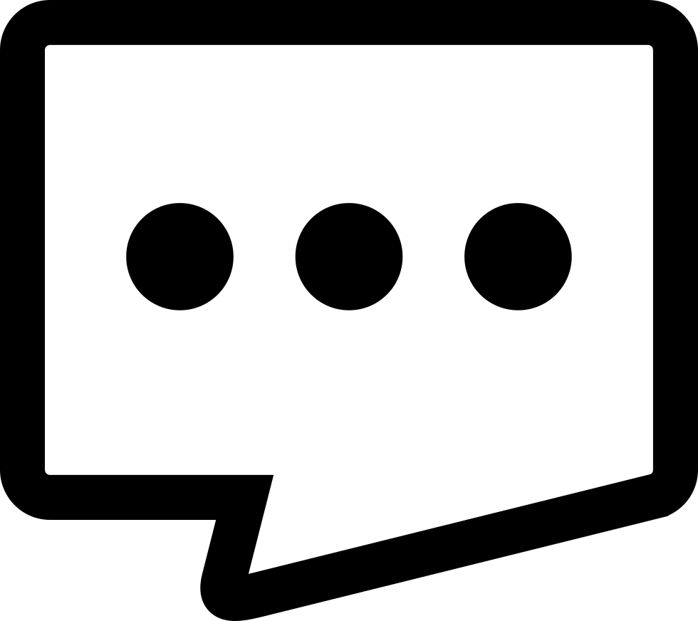 Squared Speech Balloon With Three Dots Comments (980x872), Png Download