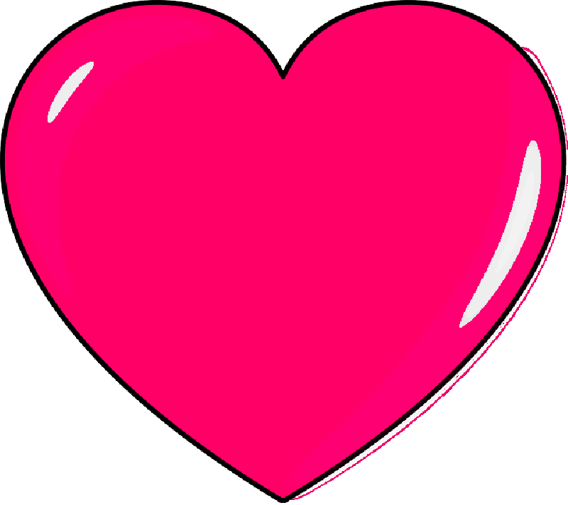 Small, Outline, Cartoon, Heart, Love, Pink, Hearts - Pink Heart (800x712), Png Download
