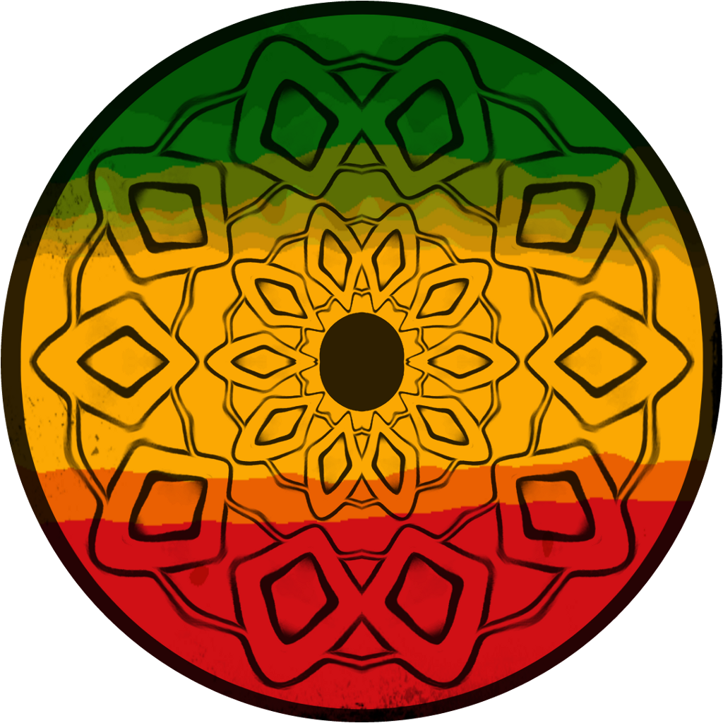#mandala #vertjaunerouge #reggae #rasta #geometricpatterns - Circle (1024x1024), Png Download