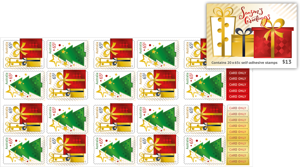 Booklet Of 20 X 65c Secular Christmas 2017 Stamps - Us Postage Stamp Christmas 2017 (970x545), Png Download