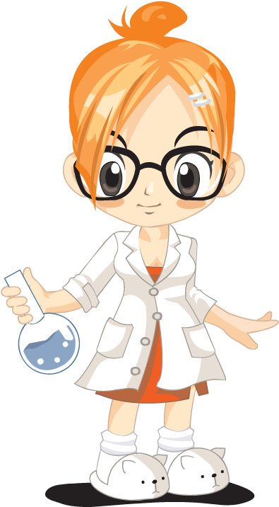 Lab Coat Cartoon Character (541x764), Png Download