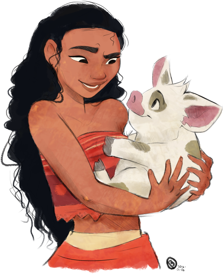 Moana Transparent Princess - Moana E O Porco Png (774x1032), Png Download