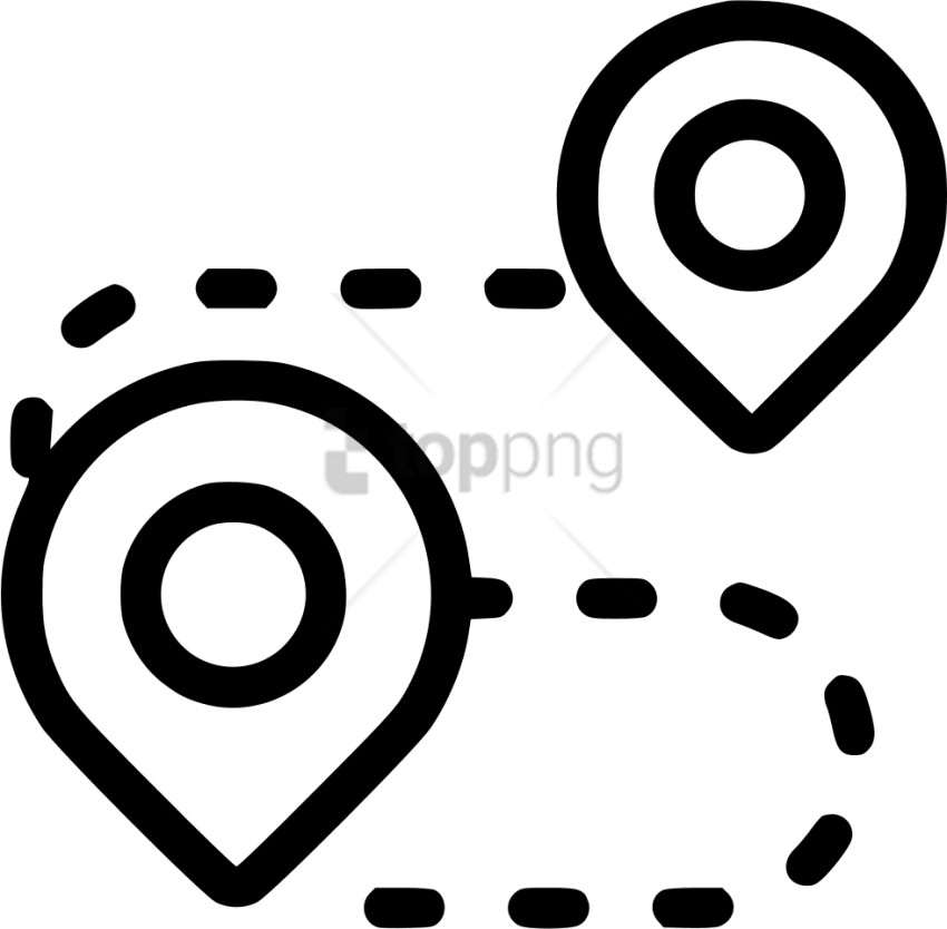 Free Png Marker Direction Pin Plan Travel Svg Icon - Travel Clipart Black And White (850x834), Png Download