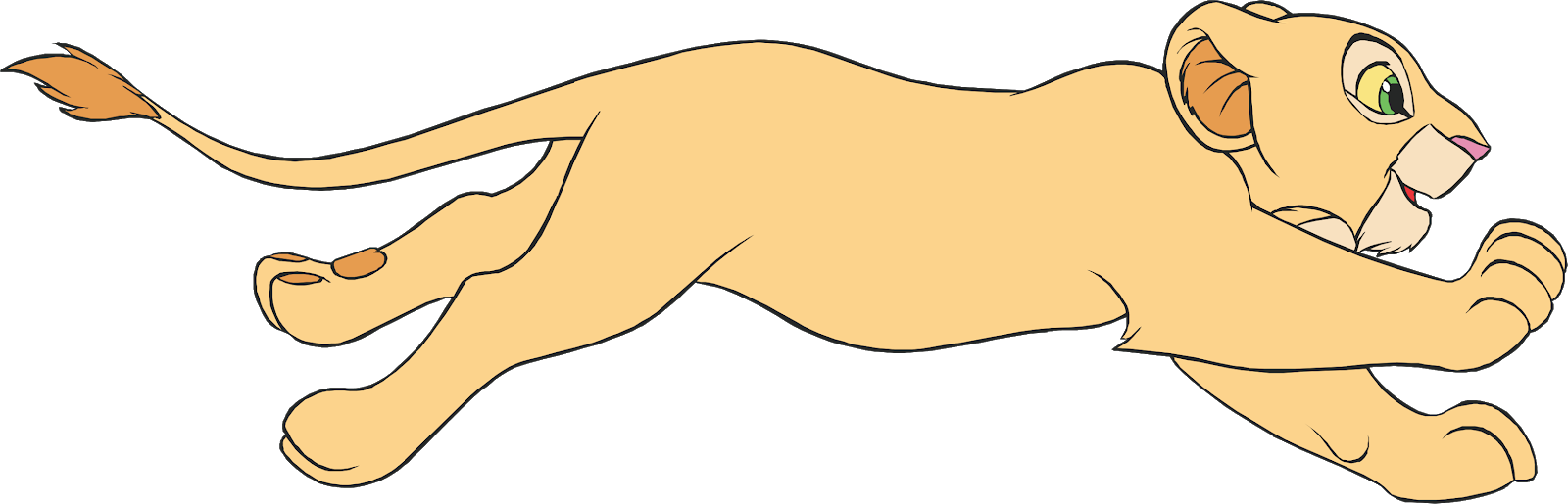 Timon And Pumbaa Cartoon Character, Timon And Pumbaa - Dibujo De Un Leon Corriendo (1600x515), Png Download