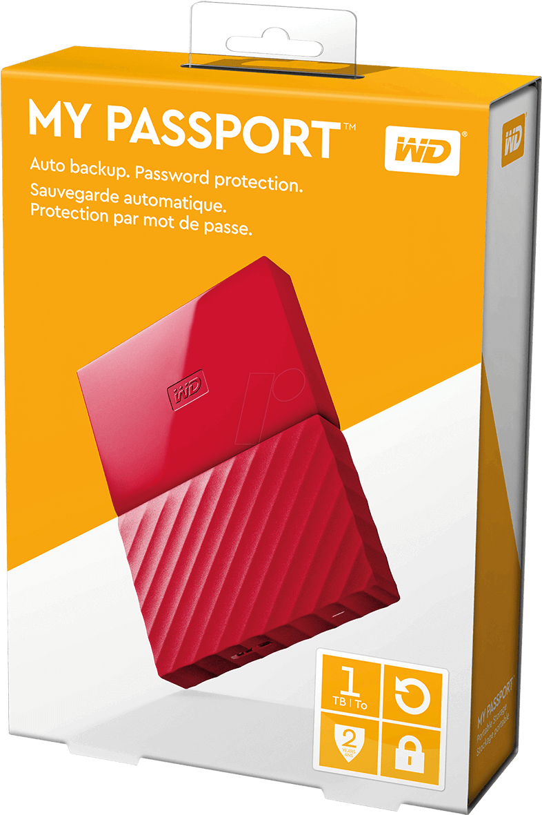 Western Digital My Passport External Hard Drive 1tb - Harddisk Wd New Model 2tb (1200x1200), Png Download