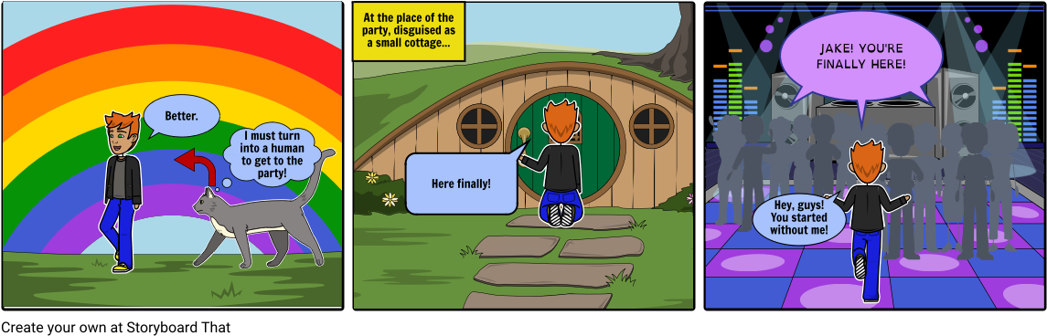Magical Jake's Party - Cartoon (1164x385), Png Download