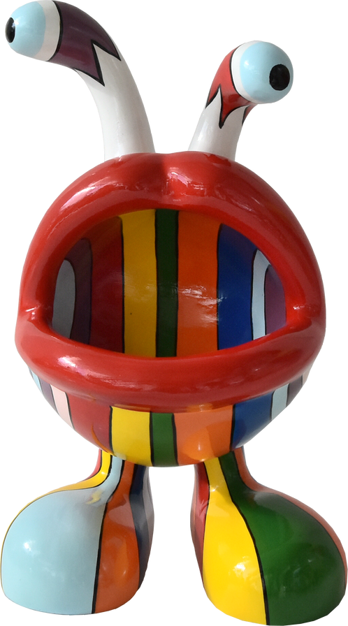 Colourful Fibreglass Sculpture Of Original Design - Figurine (498x896), Png Download