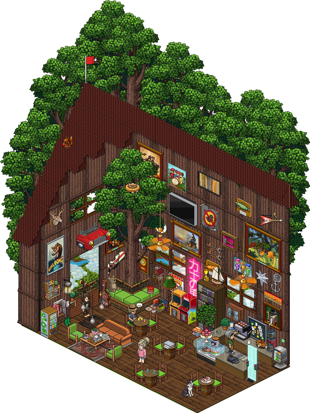 Habbo Hotel Tree House (1074x1429), Png Download