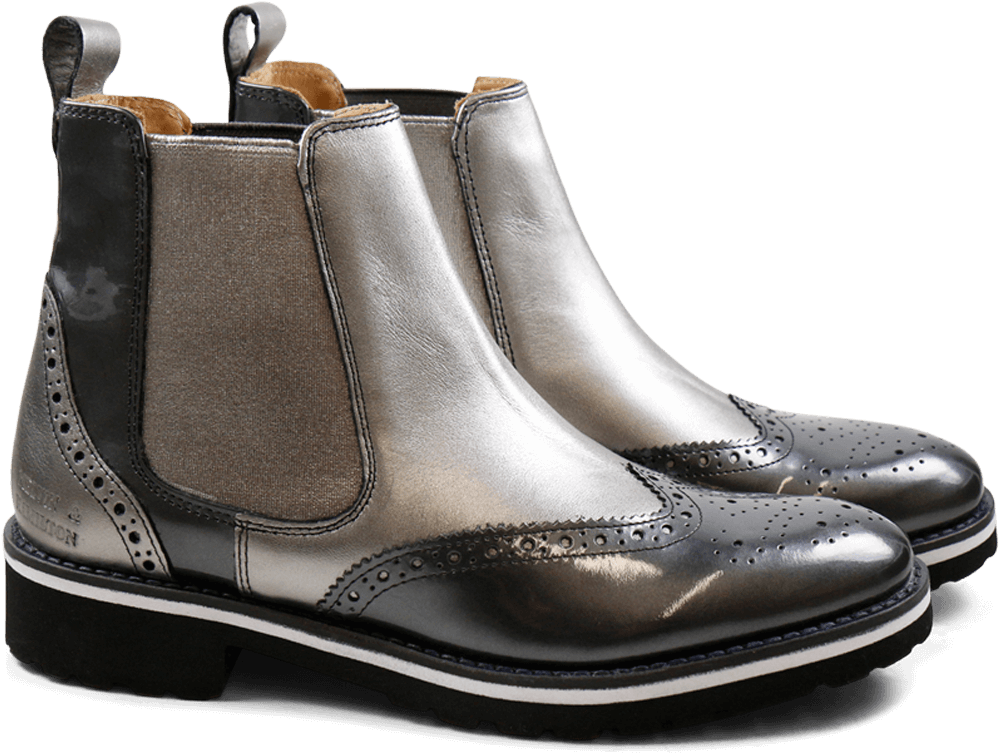 Ankle Boots Esther 7 Patent Gunmetal Laminato Gunmetal - Chelsea Boot (1024x1024), Png Download