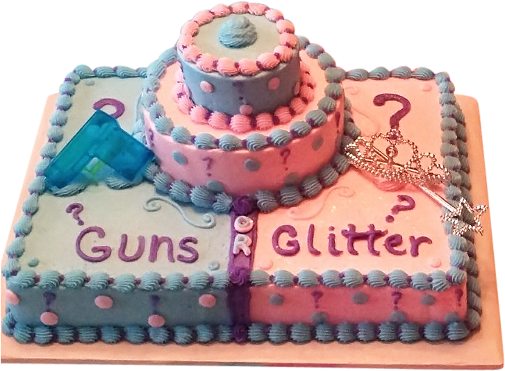 Laura Kate Daleverified Account - Guns Or Glitter Gender Reveal Cake (736x736), Png Download