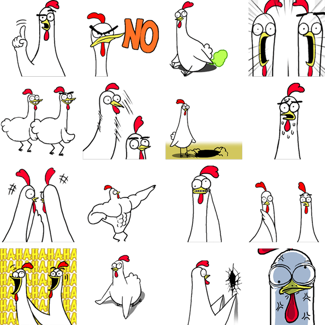 Fiery Chicken Bro Facebook Stickers - Fiery Chicken Bro Sticker (640x640), Png Download