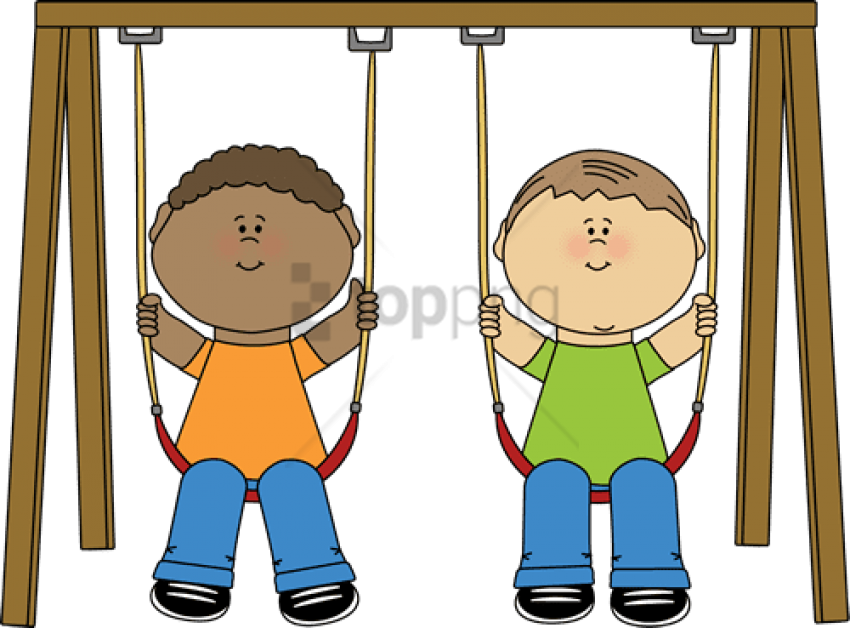 Free Png Download Kids Painting Clipart Png Png Images - Kids Swinging Clip Art (850x628), Png Download
