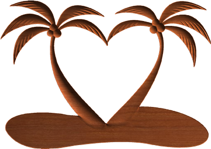 Tropical Heart - Heart Shaped Palm Tree (430x430), Png Download