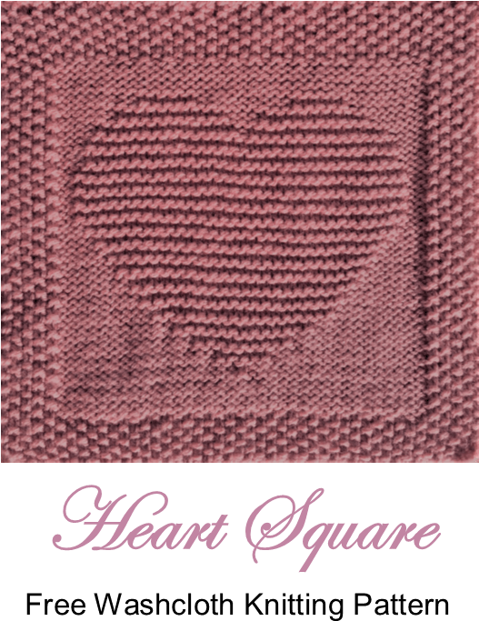 Free Knitting Pattern Heart Washcloth Dishcloth Afghan - Knitting (527x694), Png Download