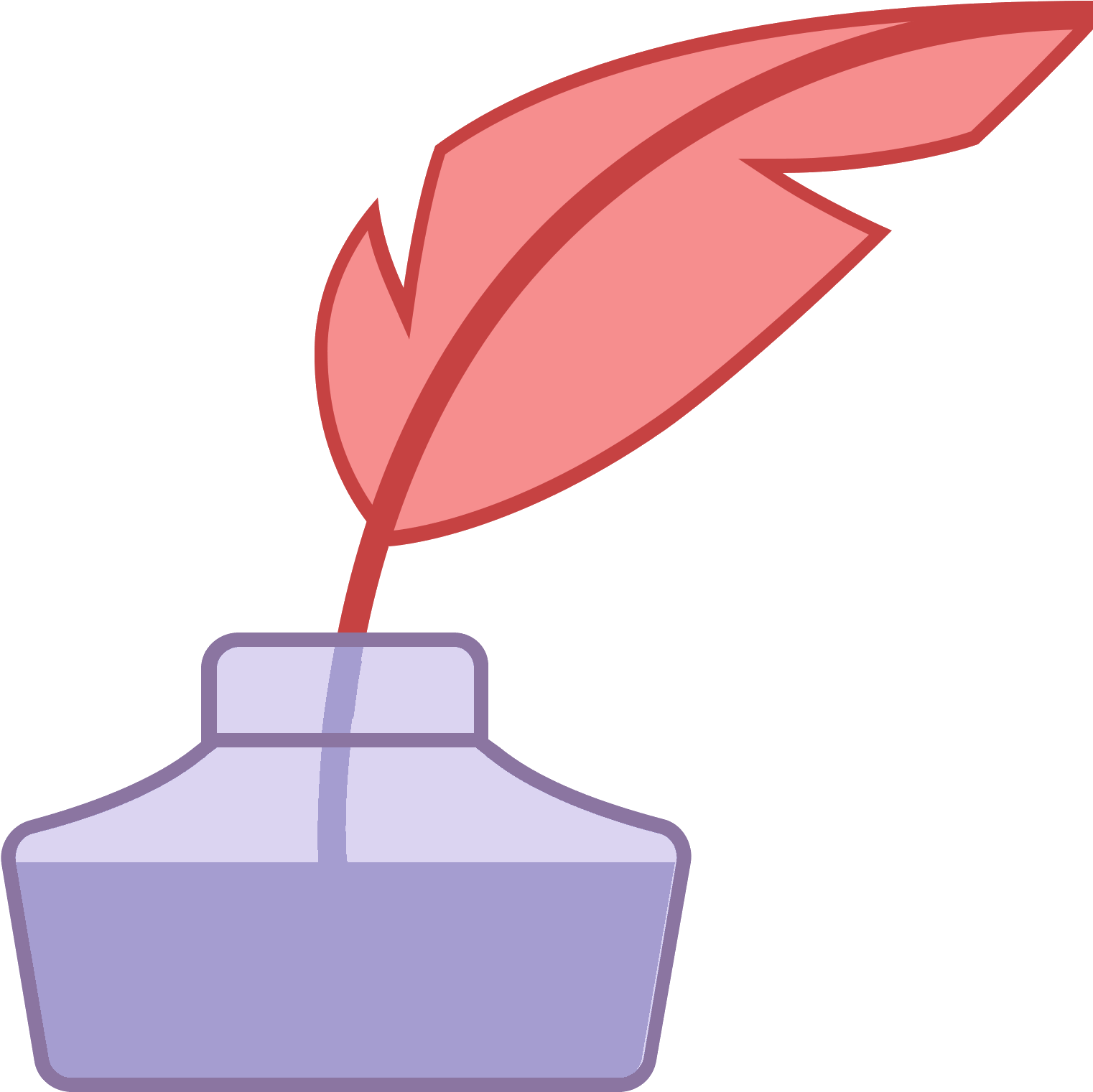 Quill With Ink Icon - Quill (1600x1600), Png Download