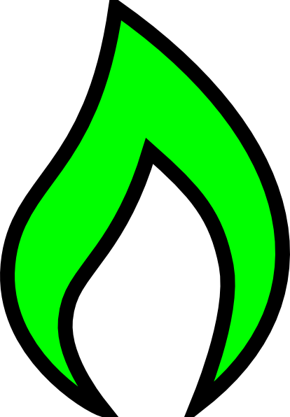 Green Flame Png Download - Cartoon Green Flame (414x596), Png Download