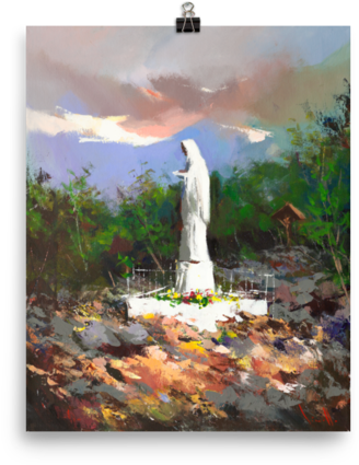 Apparition Hill Print - Apparition Hill Print - Gospa Painting (620x620), Png Download