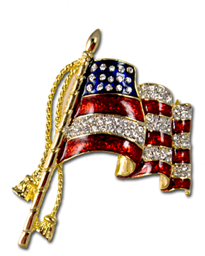 Elegant Waving Flag Pin/brooch (450x450), Png Download