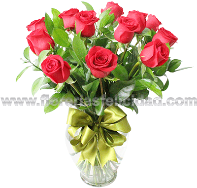Download Florero Con 12 Rosas Rojas Vase Full Size Png Image Pngkit