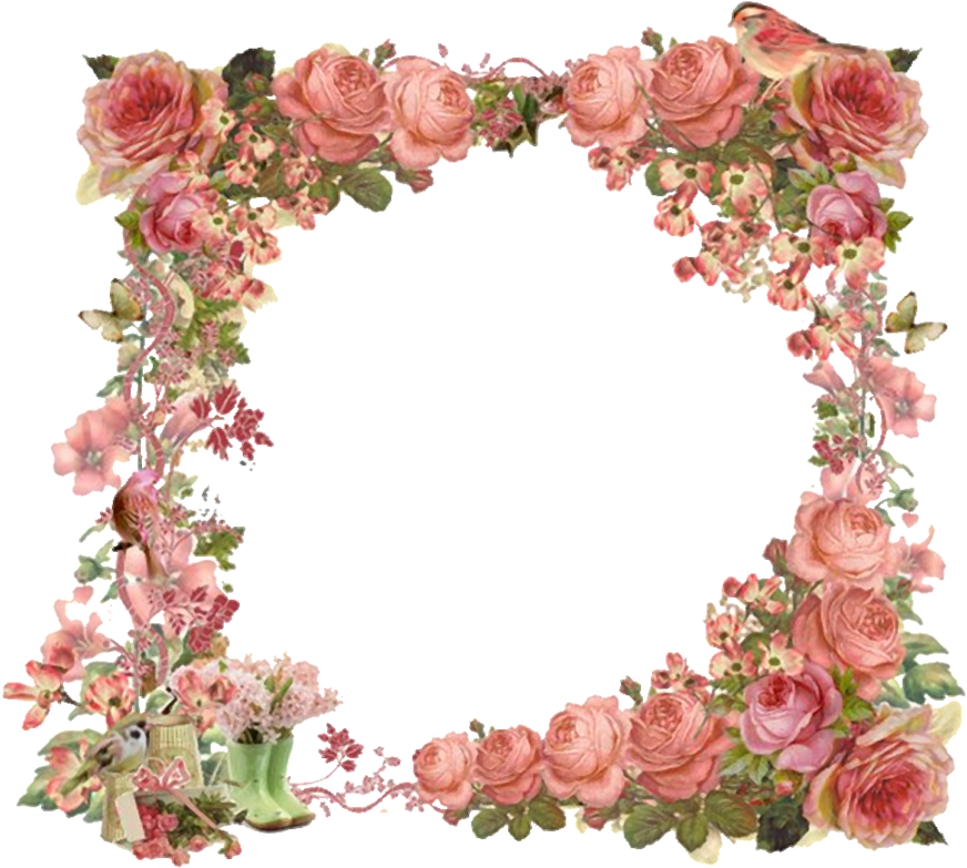 For Developers Vintage Flowers Borders Clipart - Frame Vintage Floral Border (900x833), Png Download