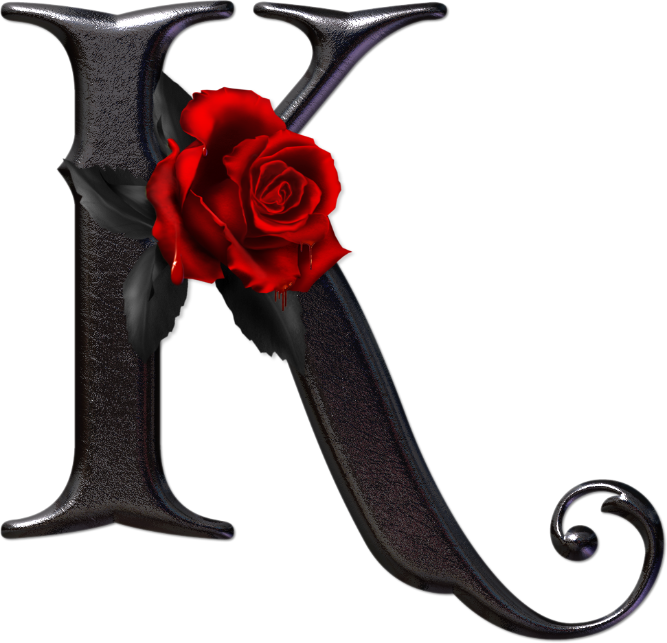 Alfabeto Gótico Con Rosas Rojas - Black Letter With Rose Alphabet (971x937), Png Download