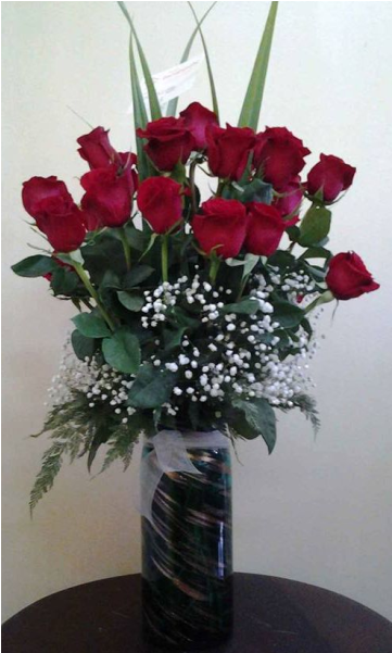 Rosas Rojas En Base De Cristal - Rosas En Base De Cristal (600x600), Png Download