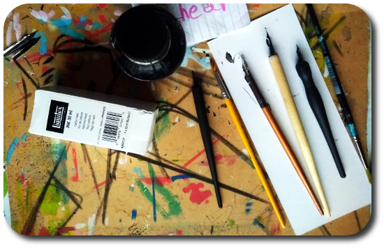 Firstly, I Used A Selection Of Black Drawing Inks To - Portable Network Graphics (550x356), Png Download