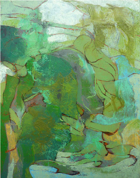 The Green Leaves Of Summer I - Painting (600x600), Png Download