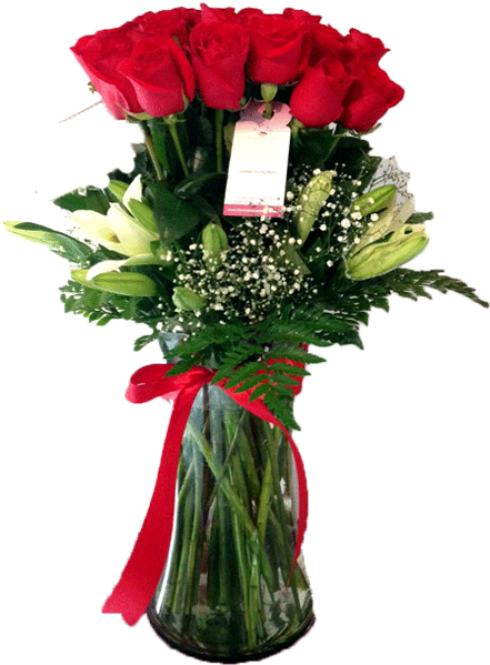 Atado 12 Rosas Y Lilis - .com (600x600), Png Download