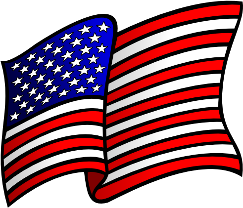 Waving American Flag Clip Art - American Flag Clip Art Png (500x430), Png Download