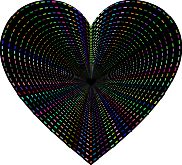 Computer Icons Raster Graphics Line Art - Heart (375x340), Png Download