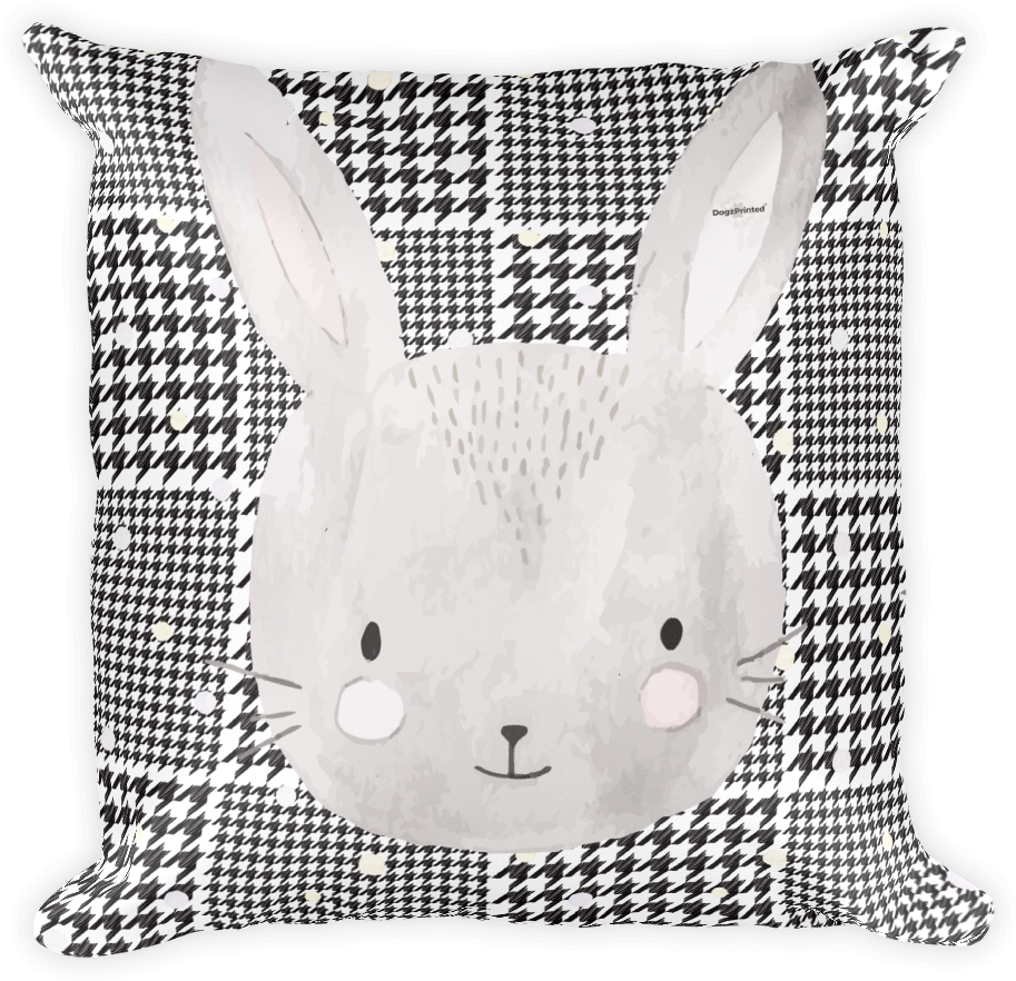 Cute Watercolor Rabbit Print - Wood Rabbit (1000x1000), Png Download