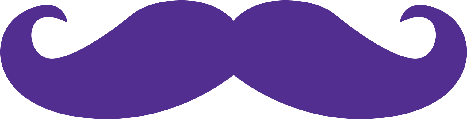 Moustache Violet Purple Lilac Necktie - Transparent Purple Moustache (1600x756), Png Download