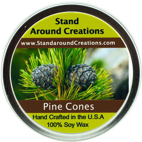 Pine Cones Tin 4-oz - 100 All Natural Soy Candle- 8oz. - Pine Cones - The (500x503), Png Download