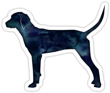 Redbone Coonhound Black Watercolor Silhouette By Tripoddogdesign - Redbone Coonhound (375x360), Png Download