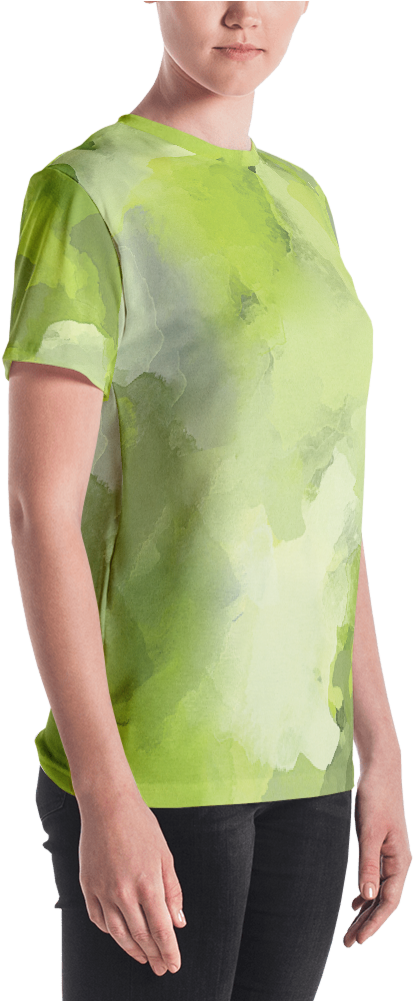 Apple Green Watercolor Women's T Shirt T Shirt Zazuze - Pumpkin Shirt - Halloween Shirt - Pumpkin Costume - (1000x1000), Png Download